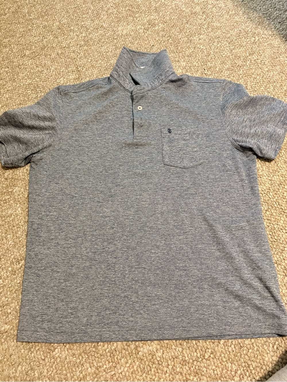 Izod Heather Gray-Blue Short Sleeve Polo